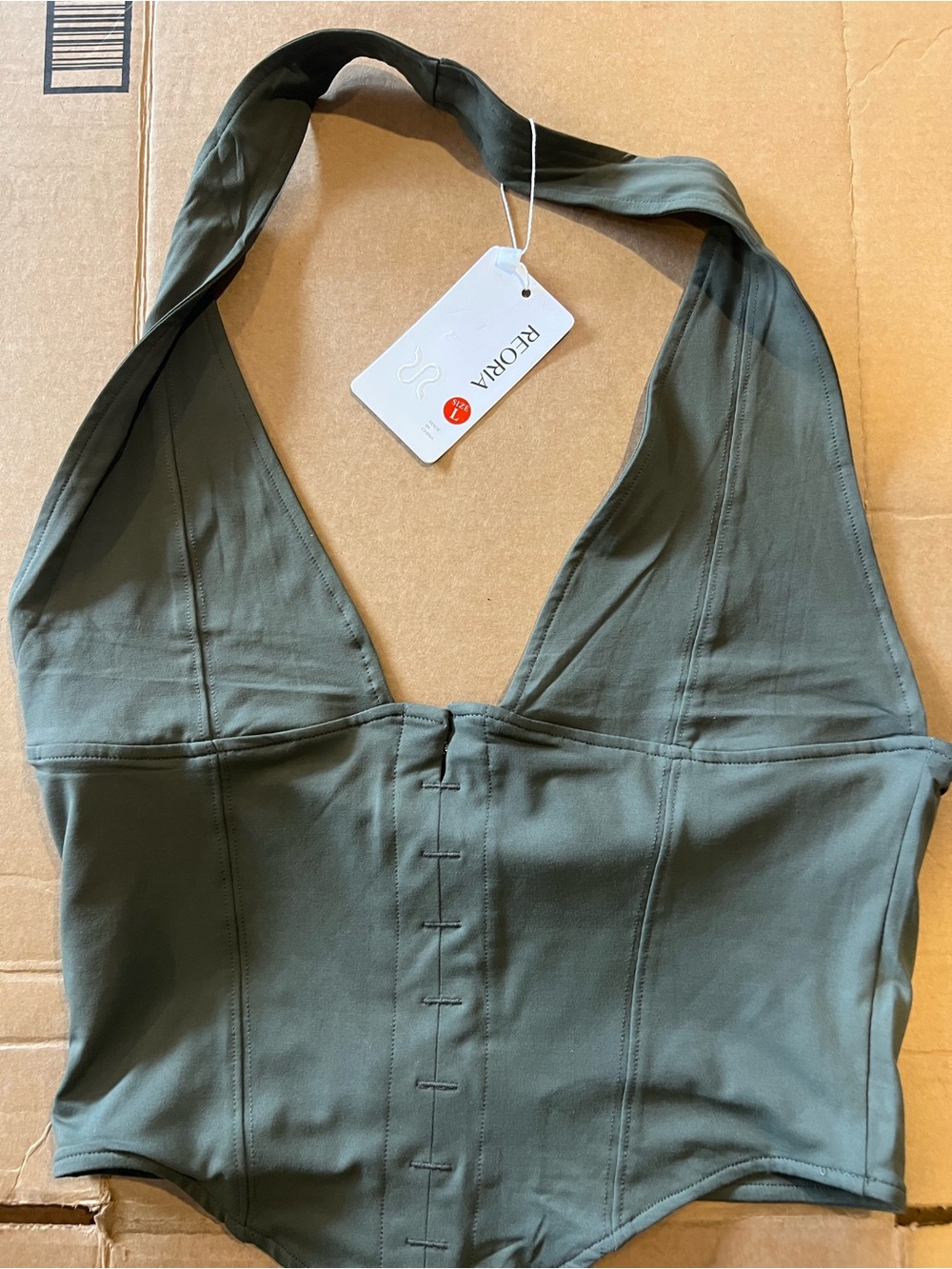 ReoRia Olive Green Branded Care-Label Top